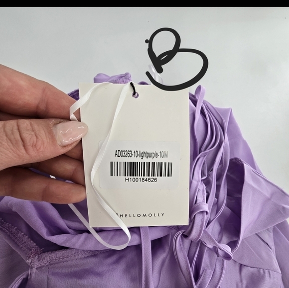 Hello molly Early Mornings Satin Maxi Dress Light Purple size medium 6 - Picture 12 of 14